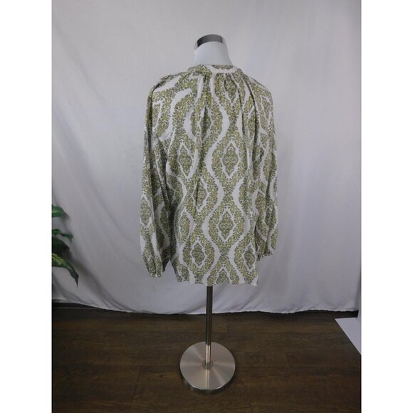 Belle by Kim Gravel Large Green Boho V Neck Tunic Print - Picture 6 of 12